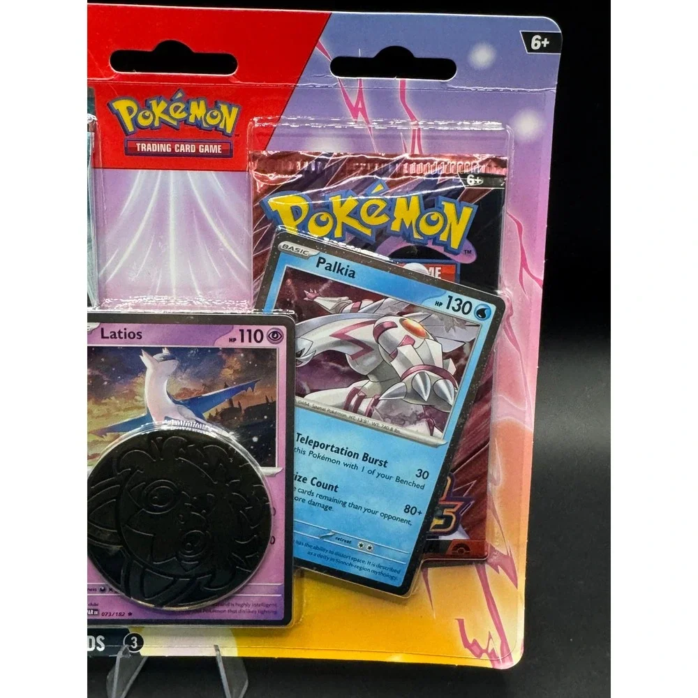 Pokemon TCG 3 Foil Card Blister Pack Latios Zekrom Palkia 2 Booster Packs Coin